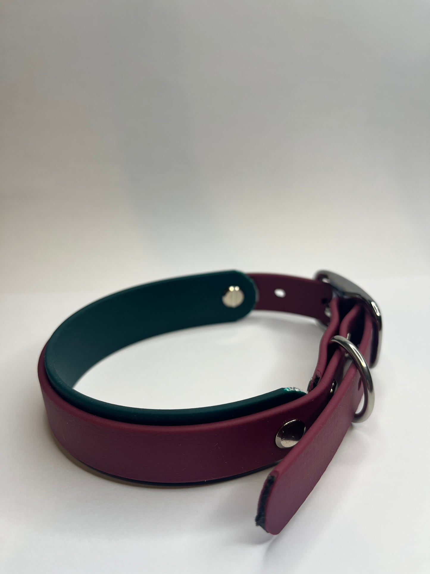 Forest Green & Fine Wine Collar (M 34-42cm)