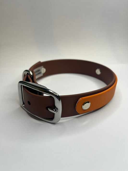 Tan & Burnt Orange Collar (M 34-42cm)