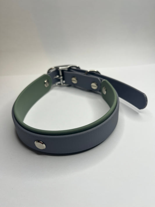 Grey & Foggy Green Collar (M 34-42cm)