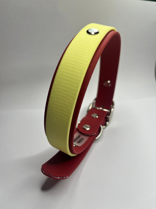 Crimson Red & Pastel Yellow Collar (L 40-50cm)