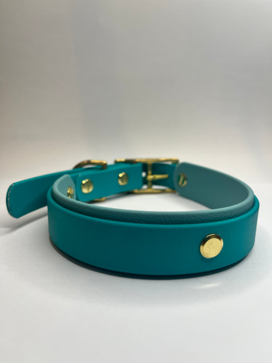 Teal & Turquoise Collar (M 34-42cm)