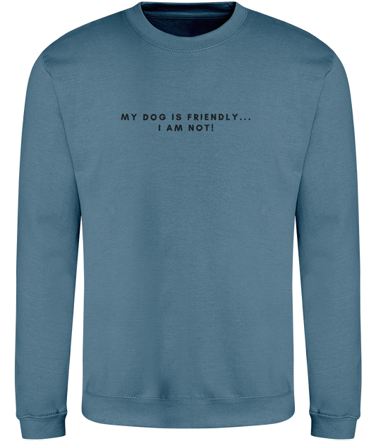 My dog is friendly... I am not