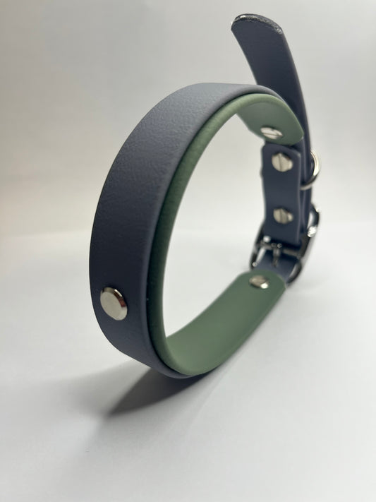 Grey & Foggy Green Collar (M 34-42cm)