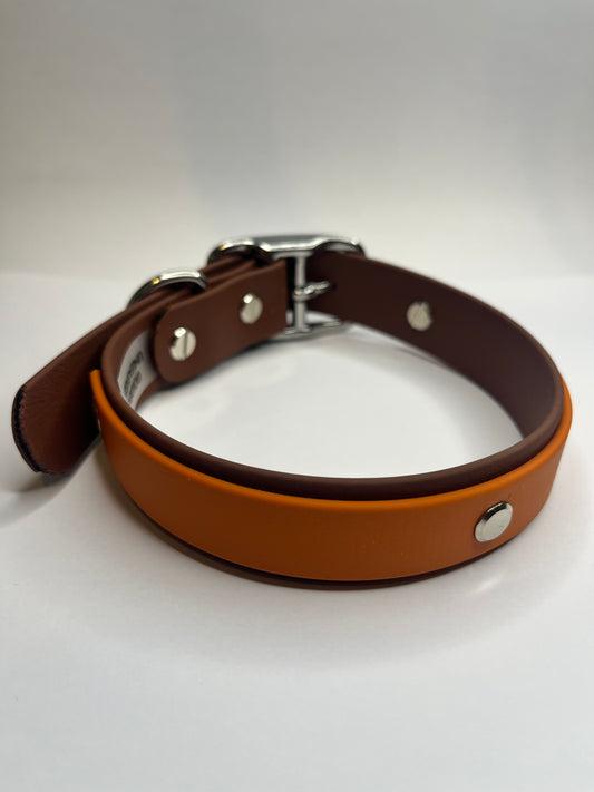 Tan & Burnt Orange Collar (M 34-42cm)