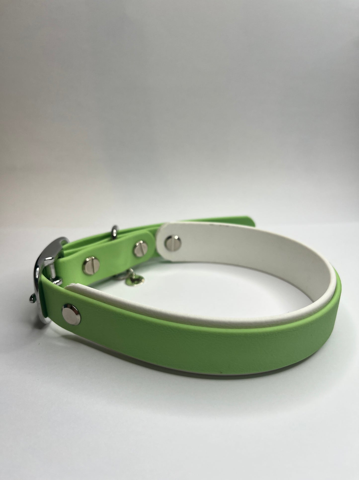 Pastel Green & White Collar (M 34-42cm)